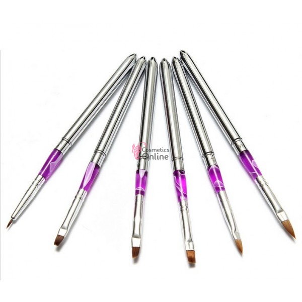 Pensule de constructie Acril, Gel UV si Pictura cu capac, 6 bucati, art PNS15